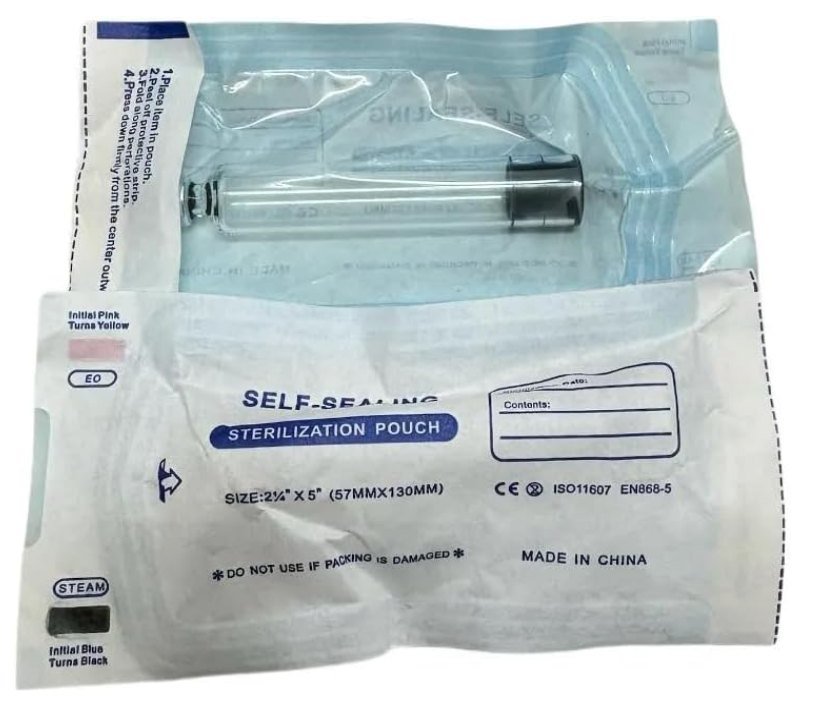 3 mL cartridge in its sealed sterilization pouch