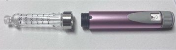 Clear cartridge holder unscrewed from the pen body